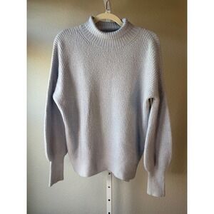 French Connection Mock Neck Ribbed Knit Sweater Light Blue Women's Size S